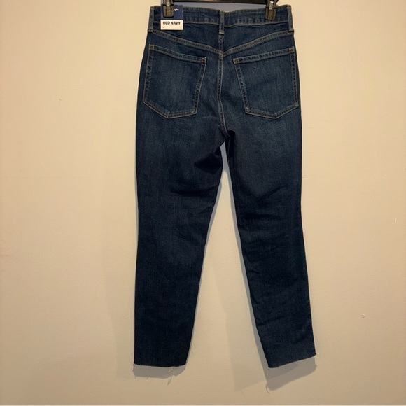 Old Navy Blue Denim High Rise O.G. Button Fly Straight Jeans Size 6 - Picture 6 of 15